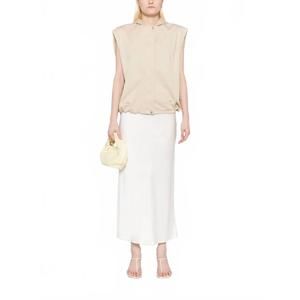 NEW ST. AGNI cotton sleeveless parka hoodies in champagne